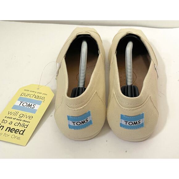 TOMS Canvas Slip On Flats Natural Beige Tan Cream Size 9.5 NEW - Picture 4 of 9